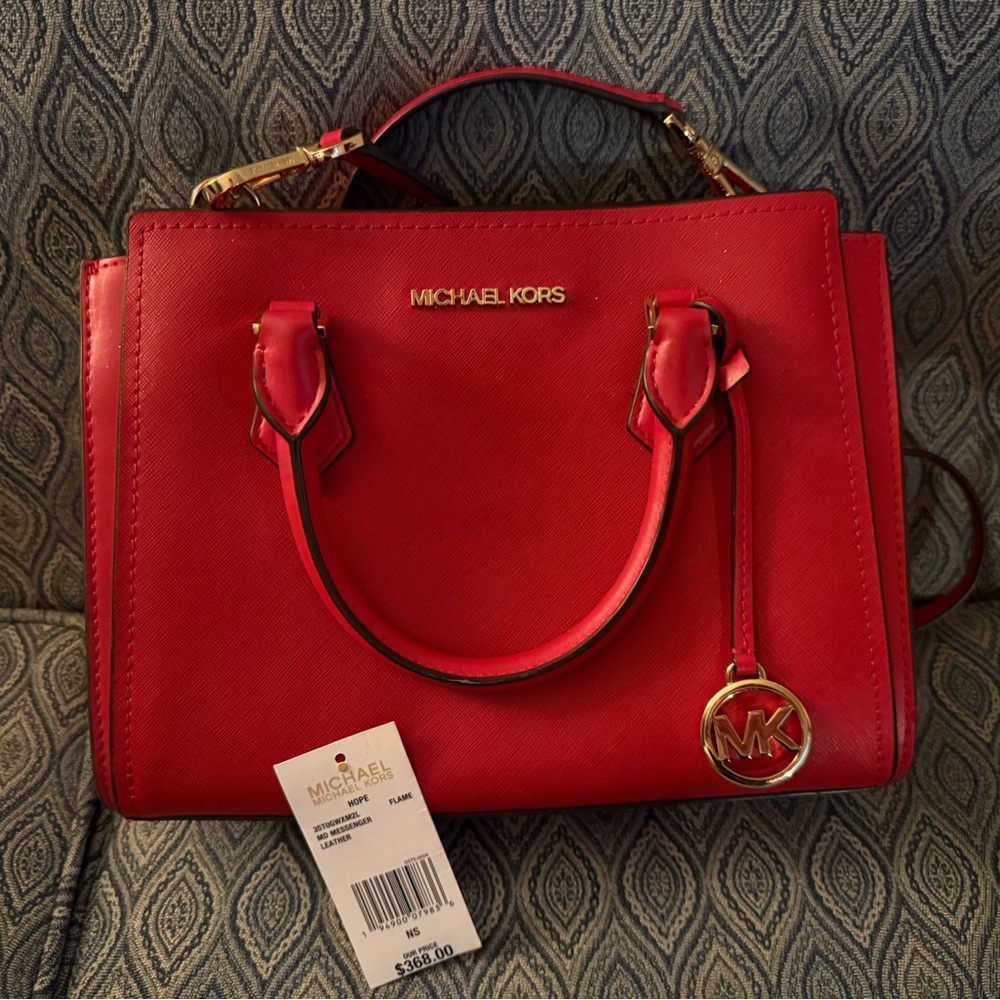 Michael Kors Red Satchel Bag and Wallet